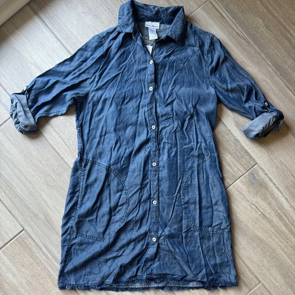 Tommy Bahama Chambray Boyfriend Button-Up Shirt Dress – Size Small – NWT - Picture 1 of 3
